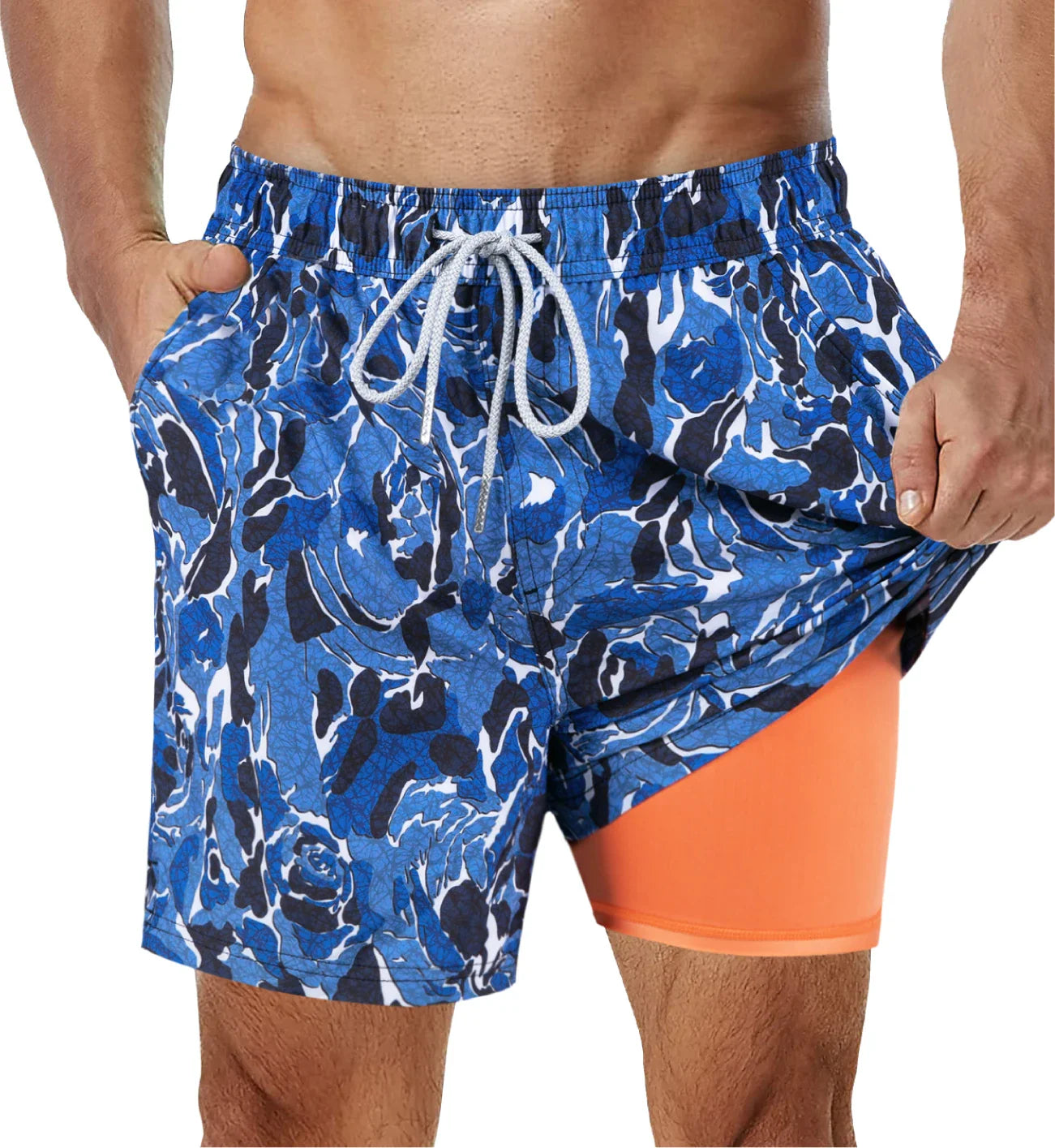 Swimsuit with integrated compression lining