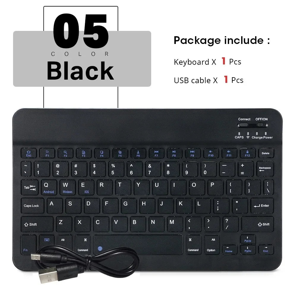 Clavier Bluetooth Sans Fil Rechargeable – Compatible Android, iOS et Windows + Souris Sans Fil OFFERTE