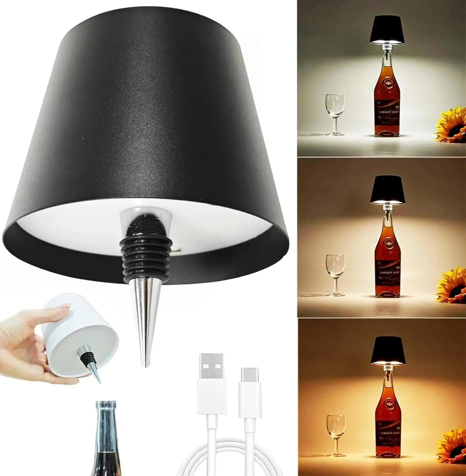 Cordless Touch LED Bottle Lamp