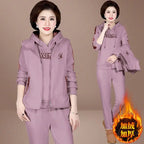 Women's 3-Piece Set - Joggers, Sweatshirt & Puffer Jacket