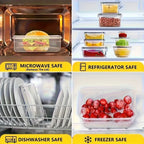 Ensemble de 8 Boîtes Alimentaires Hermétiques en PP – Compatibles Micro-ondes et Congélateur