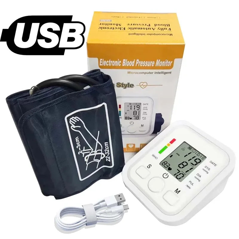 Easy-to-use blood pressure monitor with LCD display