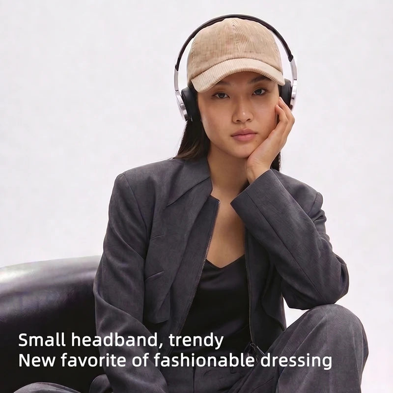 Casque Sans Fil Bluetooth 5.3 Style Rétro – Réduction Active du Bruit ANC, Son HiFi, Micro Intégré & Étanchéité IPX4