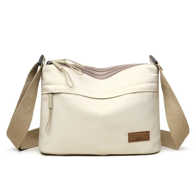 Stylish Multi-Pocket Handbag in Durable Canvas