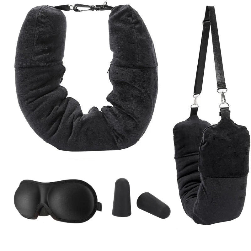 3PCS Travel Illusion Pillow to Fill - FREE Headband + Earplugs