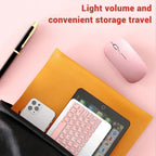 Clavier Bluetooth Sans Fil Rechargeable – Compatible Android, iOS et Windows + Souris Sans Fil OFFERTE