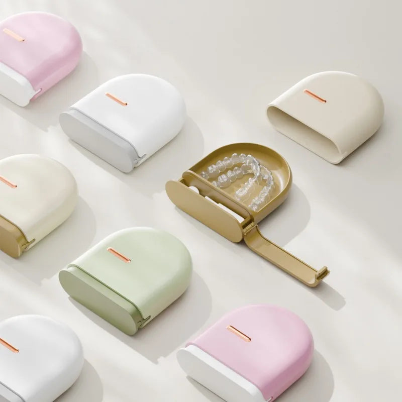 Travel Case for Aligners and Dentures with Double Compartment