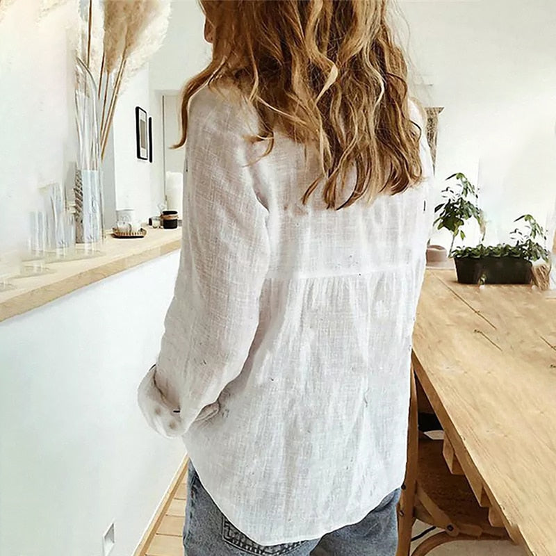 Women's breathable linen shirt