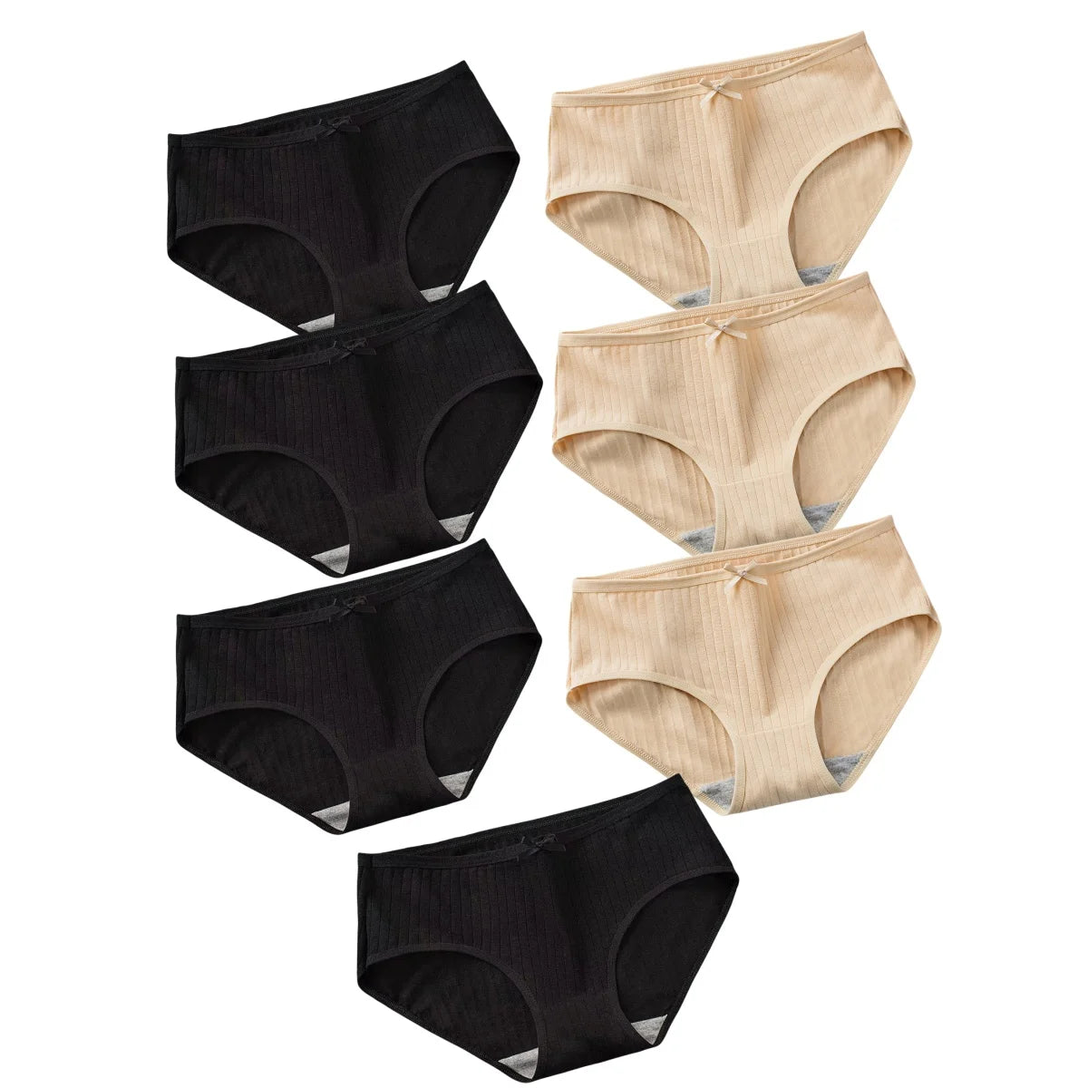 Lot de 7 Culottes en Coton Côtelée à Petit Noeud