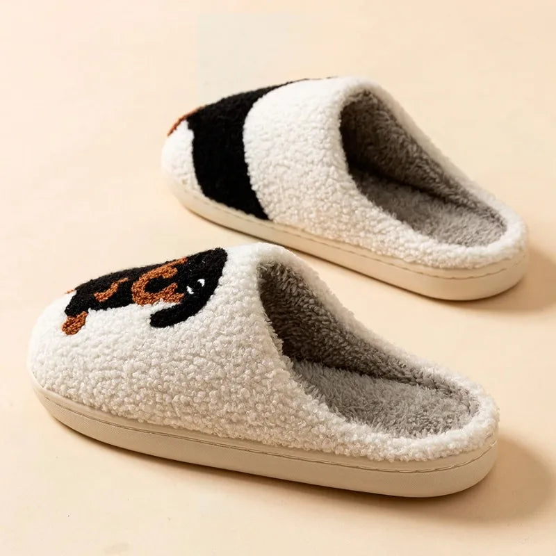 Pantoufles en Coton Femme – Motif Teckel Mignon