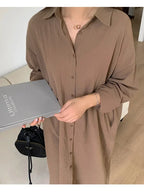 Chemise robe Vintage surdimensionnée en coton - Collection 2024