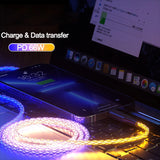 Câble 3-en-1 Lumineux RGB - Charge 66W