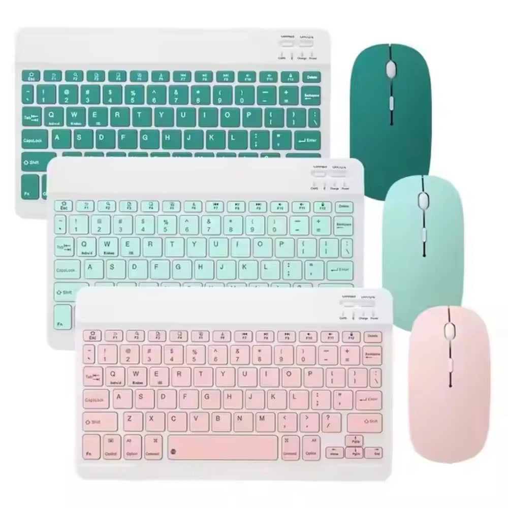 Clavier Bluetooth Sans Fil Rechargeable – Compatible Android, iOS et Windows + Souris Sans Fil OFFERTE