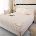 Drap Housse Chaud & Doux en Velours Côtelé
