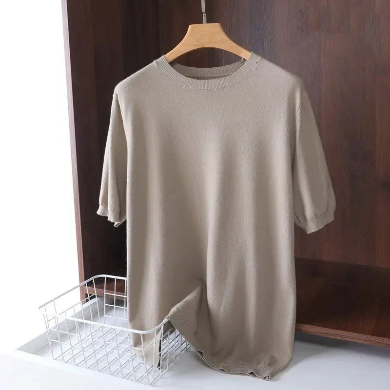 Men's Knitted Merino Wool Mid-Season T-Shirt - 6 Colors