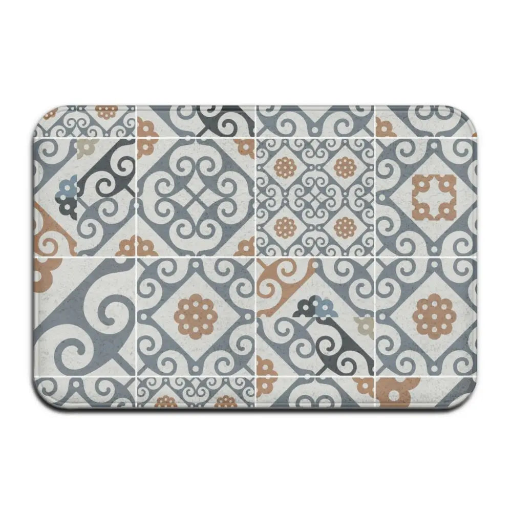 Cement tile floor mat