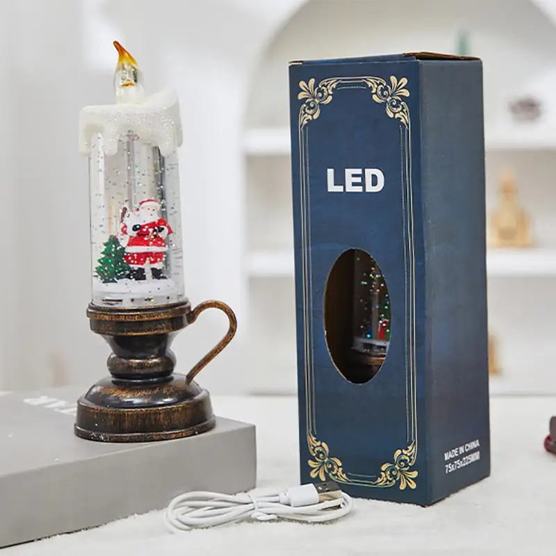Christmas LED Snow Globe Candle