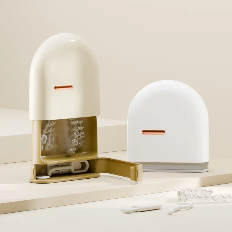 Travel Case for Aligners and Dentures with Double Compartment