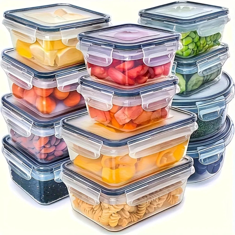 Ensemble de 8 Boîtes Alimentaires Hermétiques en PP – Compatibles Micro-ondes et Congélateur