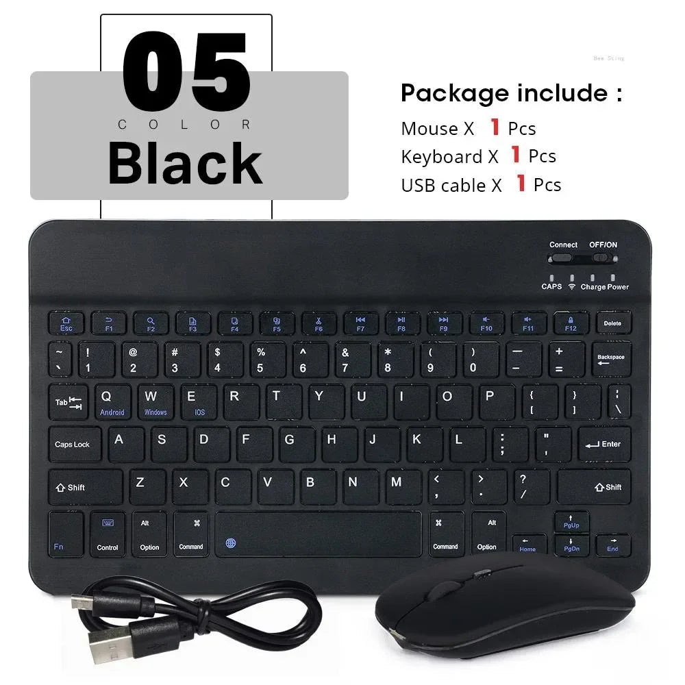 Rechargeable Wireless Bluetooth Keyboard – Compatible with Android, iOS and Windows + FREE Wireless Mouse