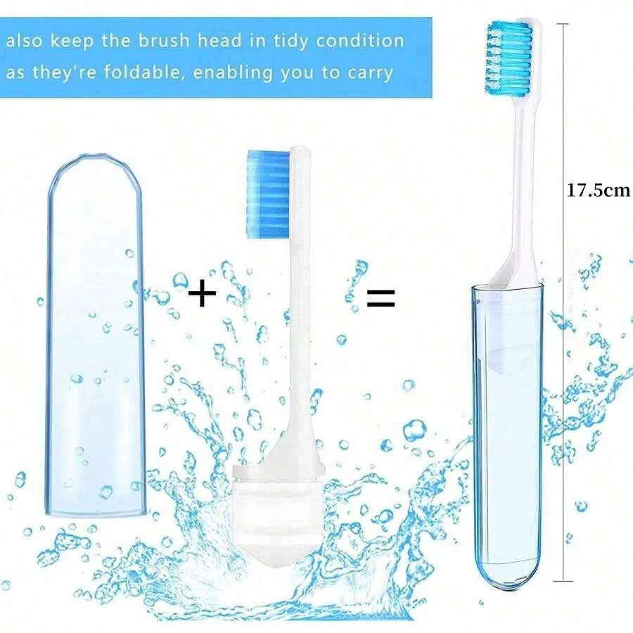 3x Compact Travel Toothbrushes