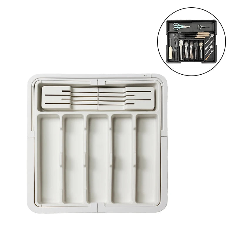 XXL Expandable & Compartmented Organizer - Cutlery, Knives & Utensils