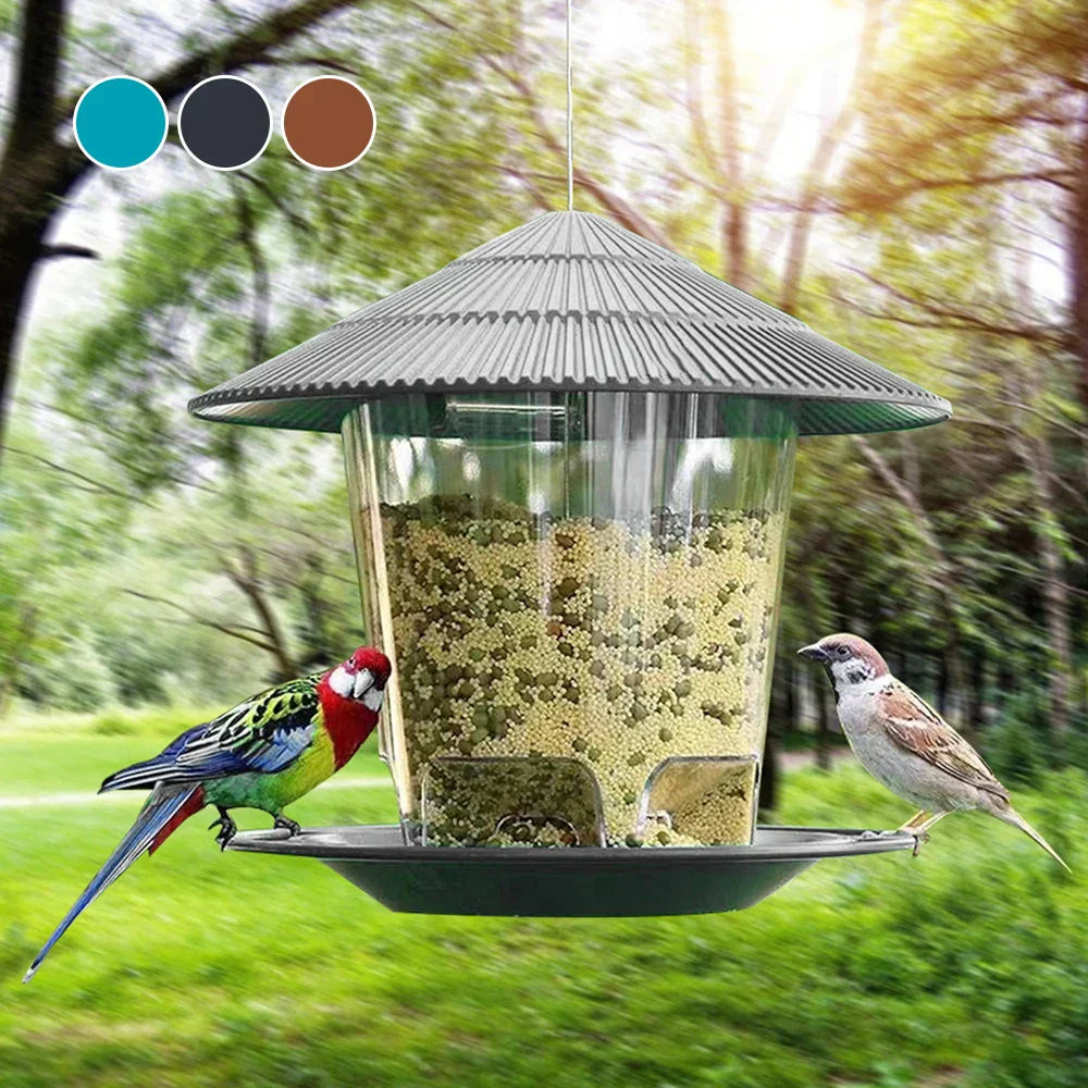 Hanging Bird Feeder – Durable Roof & Large Capacity