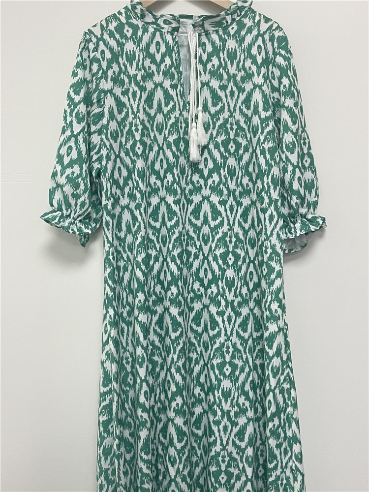 Robe longue d'été à imprimé floral