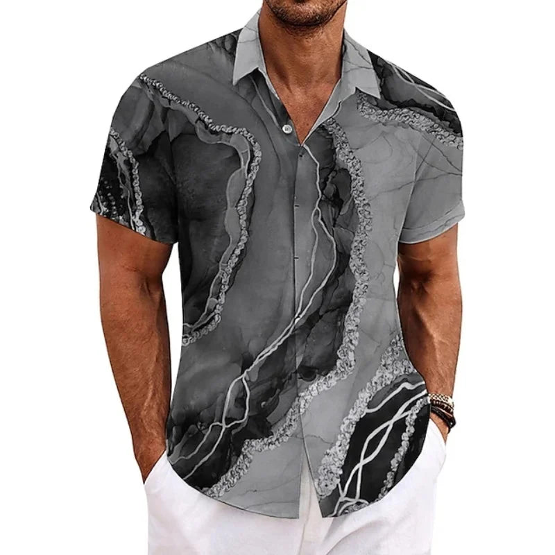 Chemise Légère à Imprimé Marbre - Man Summer