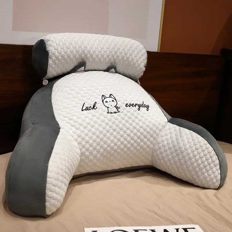 Ergonomic Reading Pillow with Headrest & Removable Cover