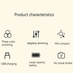 Lampe de chevet LED et tactile - 3 couleurs