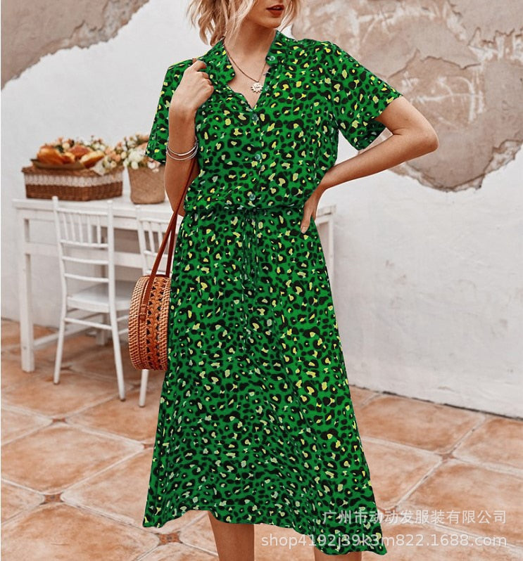 Robe chemise d'été légère à imprimé