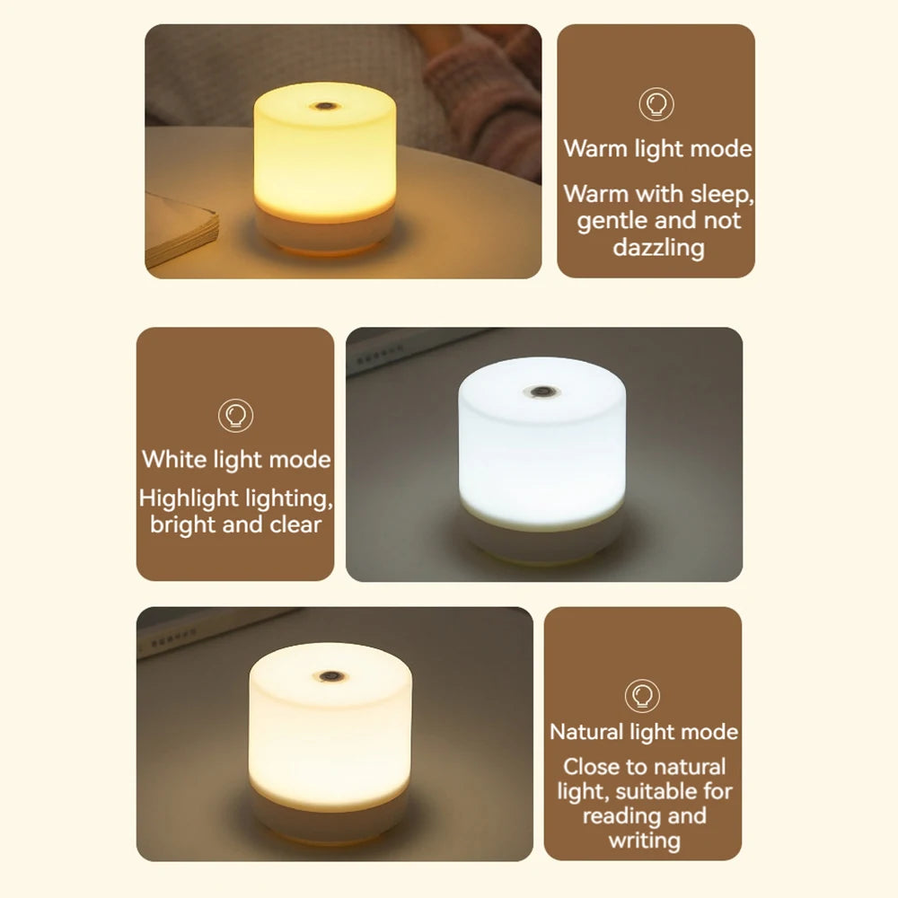 Lampe de chevet LED et tactile - 3 couleurs