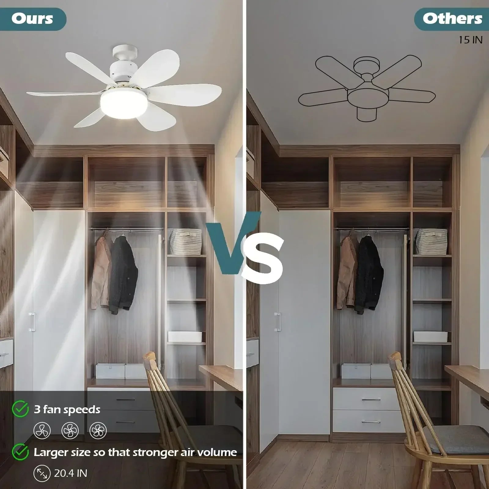 Silent LED Ceiling Fan with Remote Control