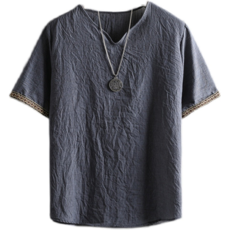 T-shirt coréen en lin léger respirant