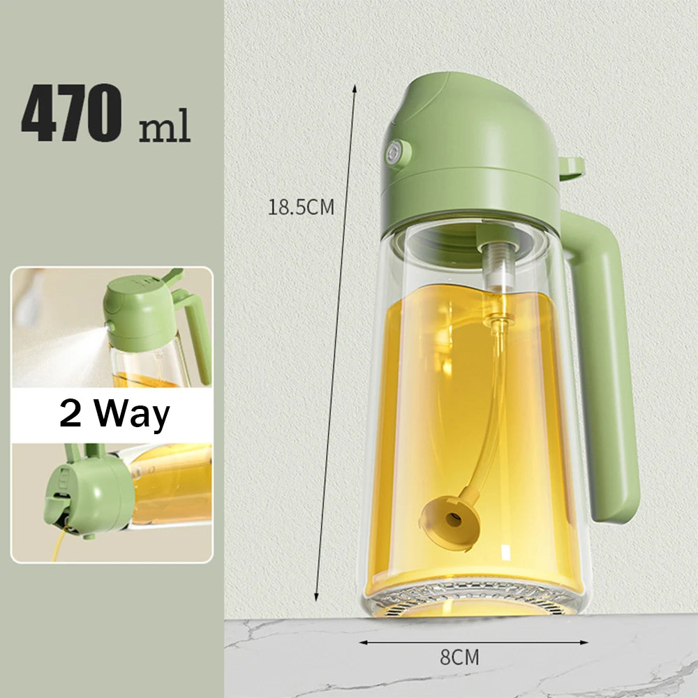 2-in-1 Glass Oil Sprayer for Cooking with Handle