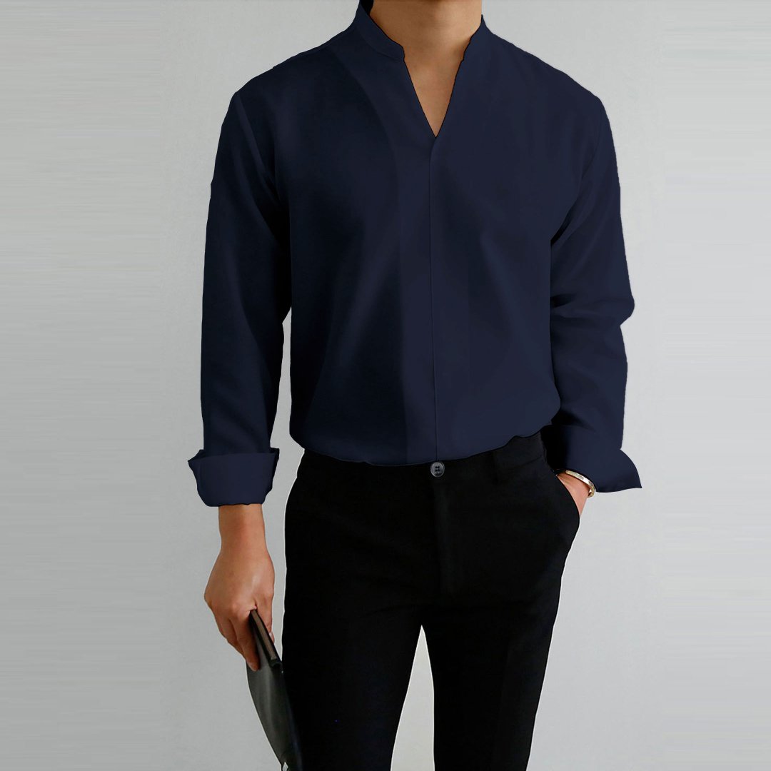Casual Long Sleeve V-Neck Shirt