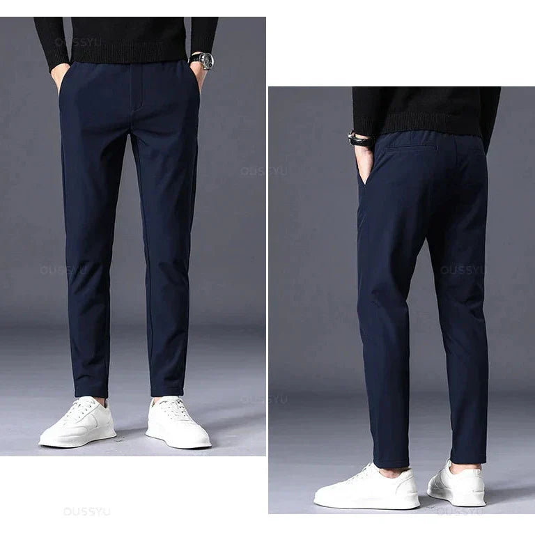 Men's Elegant Winter Trousers with Ultra-Warm Fleece Lining