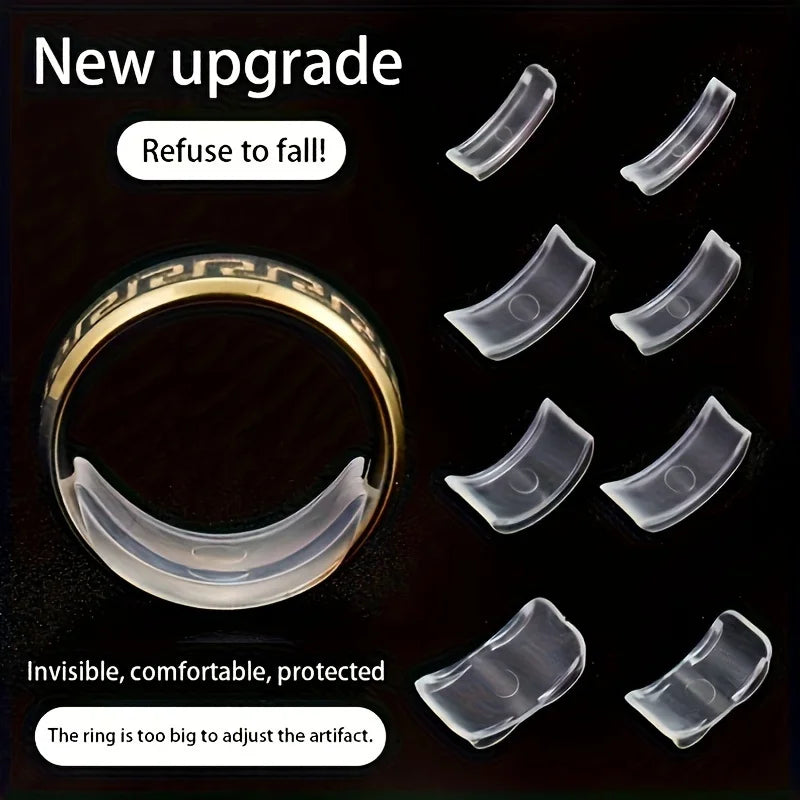 Lot de 16 Ajusteurs de Taille de Bague en Silicone
