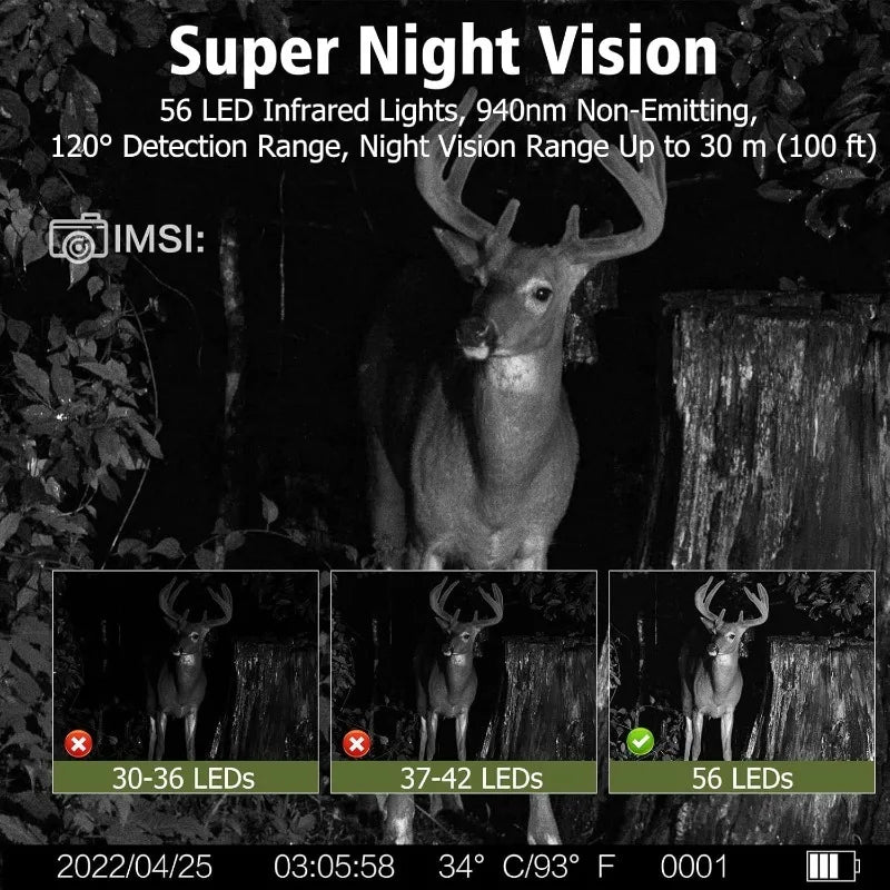 Caméra de Chasse Solaire Vision Nocturne 30MP