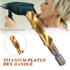Titanium-plated Hex Shank Tap Drill Bit Set