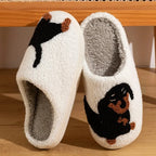 Pantoufles en Coton Femme – Motif Teckel Mignon