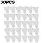 Pack of 30 Transparent Clip Hooks for drawers, doors...