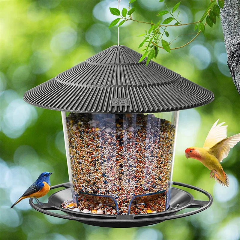 Hanging Bird Feeder – Durable Roof & Large Capacity