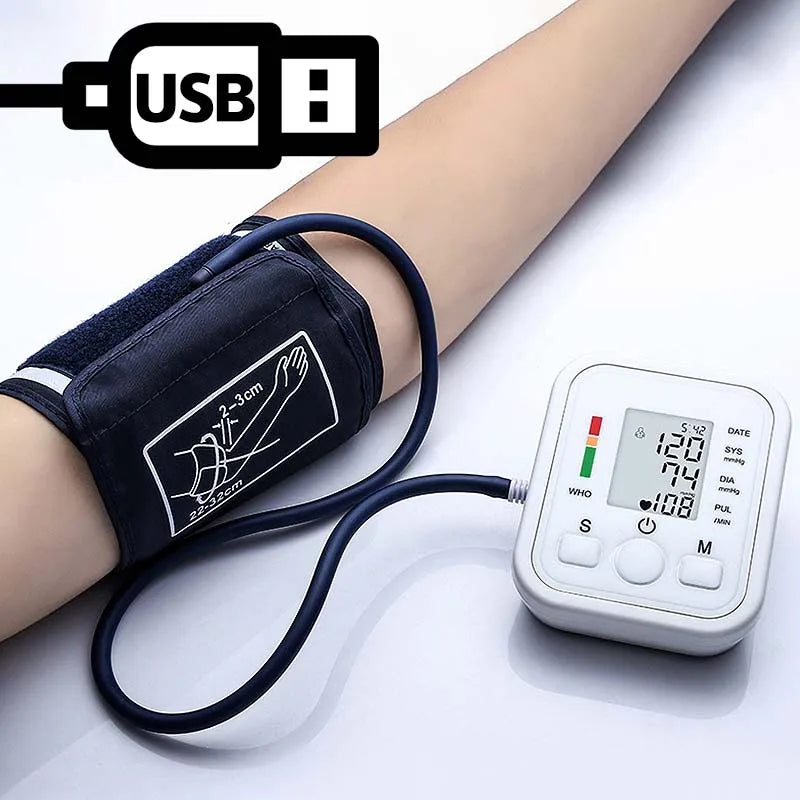 Easy-to-use blood pressure monitor with LCD display