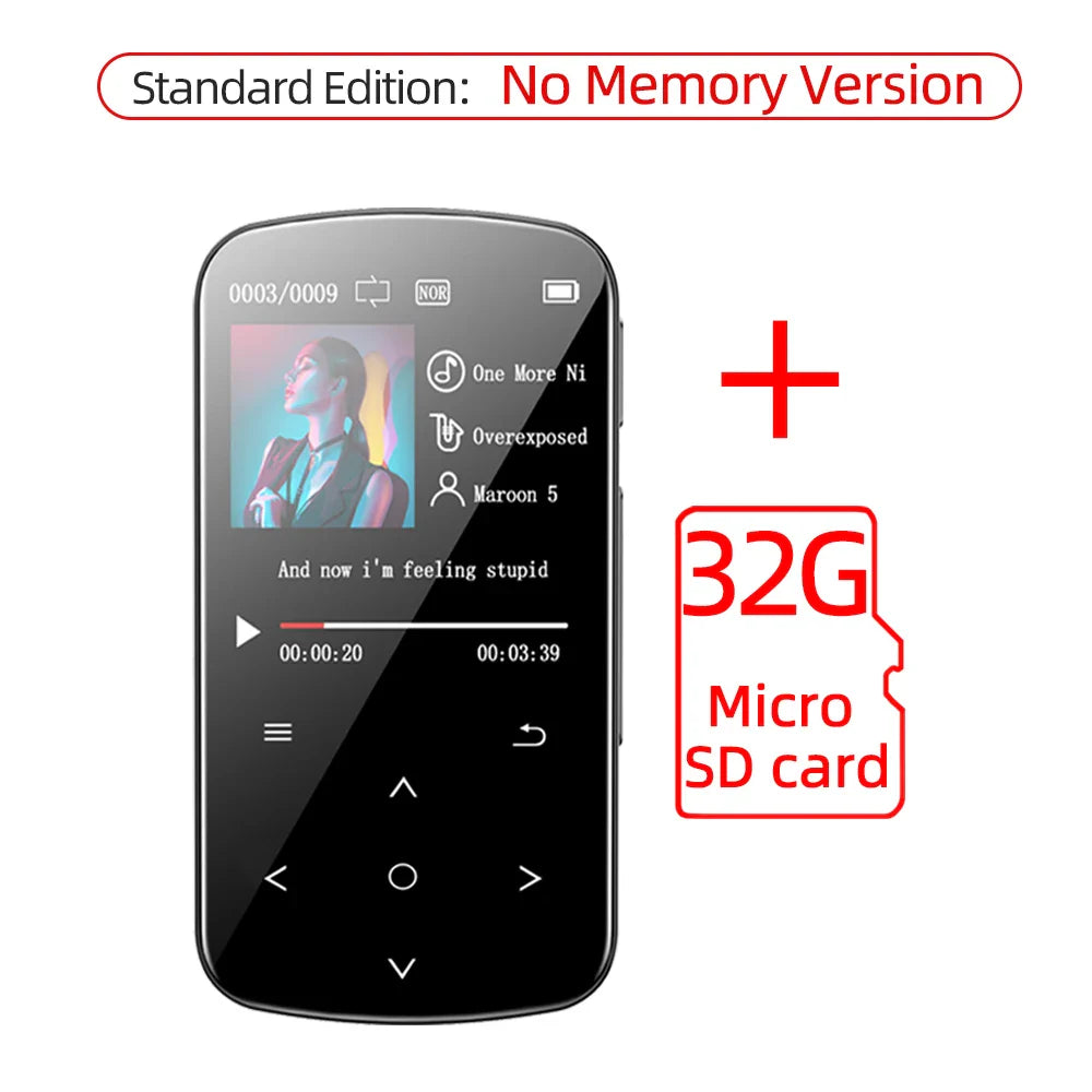 Mini Multifunction MP3 Player - FM Radio, Voice Recorder, Pedometer + SD Card + Earphones