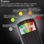 Détecteur de Champ Électromagnétique K2 Portable – Testeur EMF à LED pour Mesure Précises et Enquêtes Paranormales