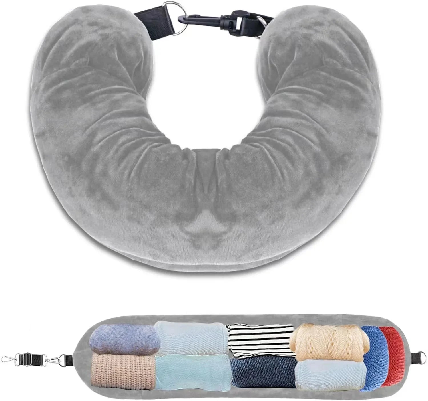 3PCS Travel Illusion Pillow to Fill - FREE Headband + Earplugs