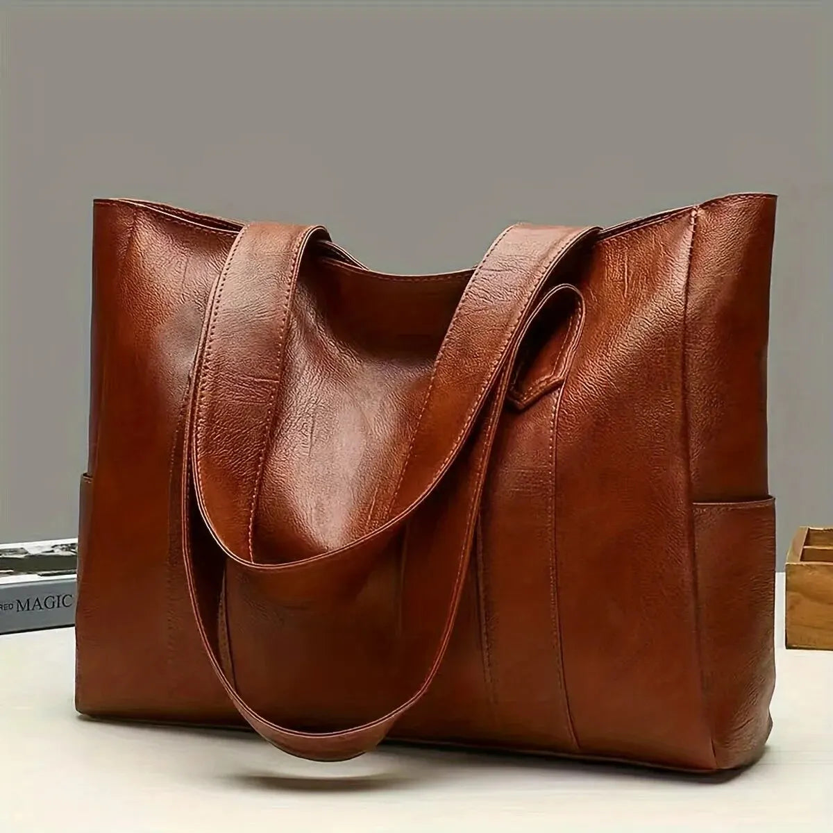 Large Capacity PU Leather Tote Bag