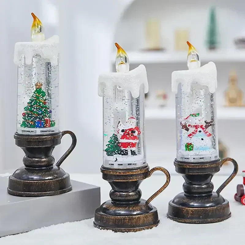 Christmas LED Snow Globe Candle